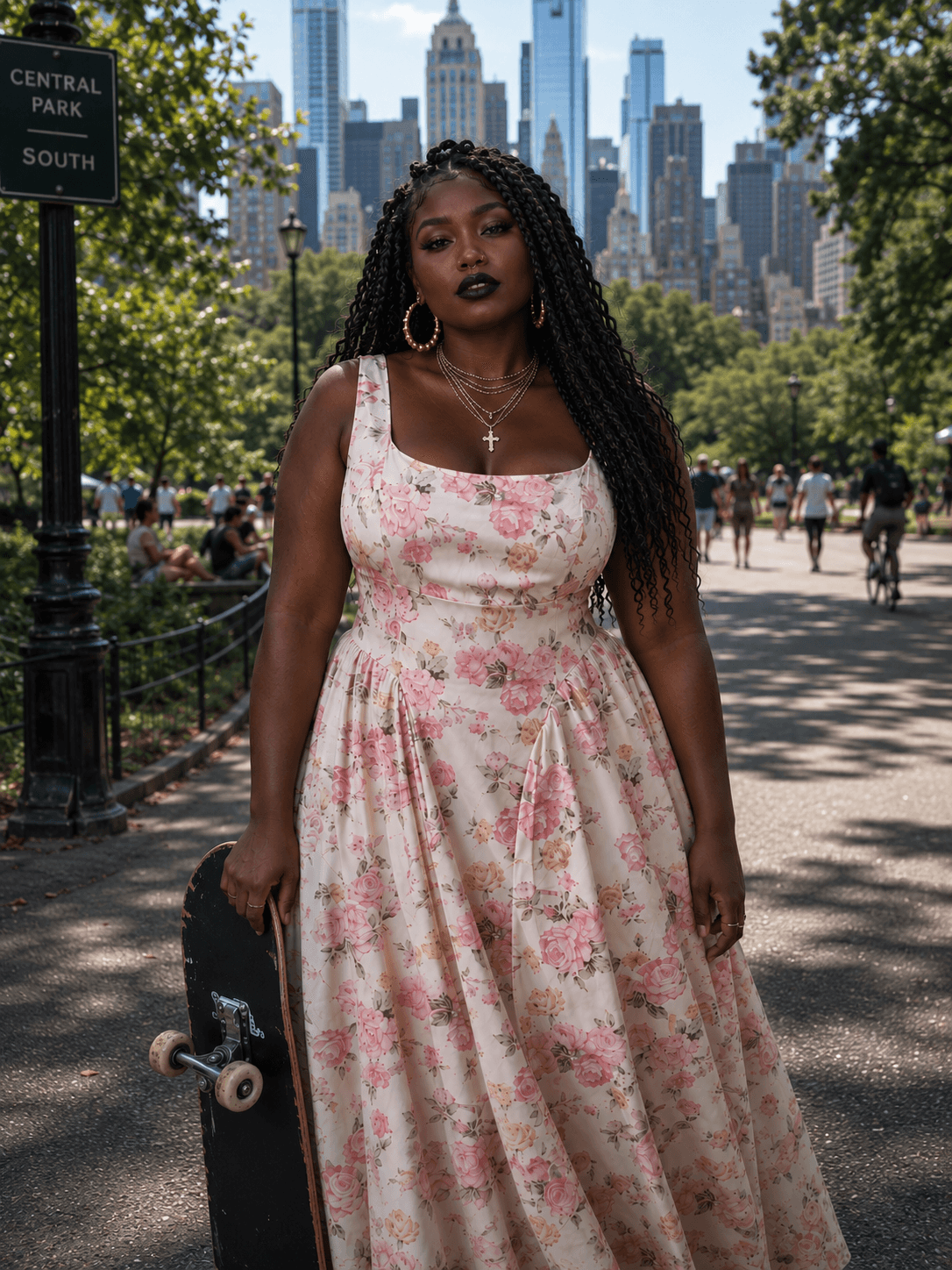 Cream Floral Maxi Dress